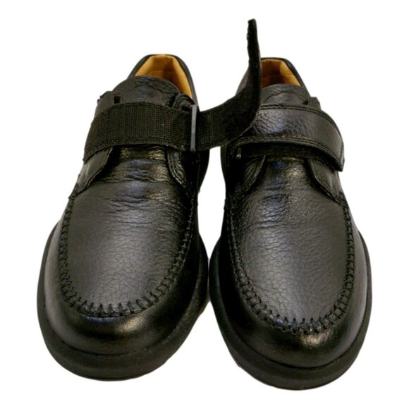 Doctor Comfort Mens Shoes Size 8 M Black Leather Hook Loop - Picture 3 of 6